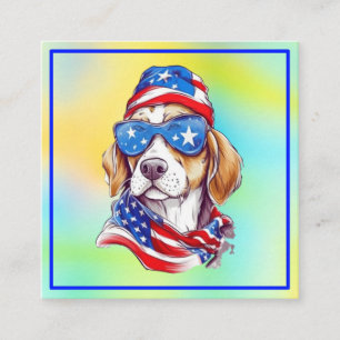 4th Of July Patriotic Dog Design Enclosure Card