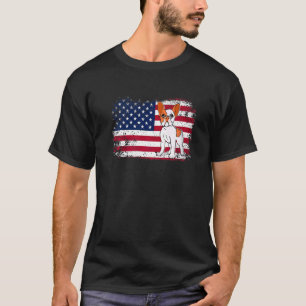 4th Of July Patriotic Dog Mom Dad US Flag French B T-Shirt