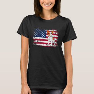 4th Of July Patriotic Dog Mum Dad US Flag French B T-Shirt