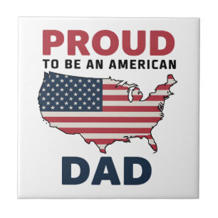 4th of July Patriotic Father's Day Ceramic Tile