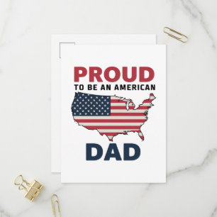 4th of July Patriotic Father's Day Invitation Postcard