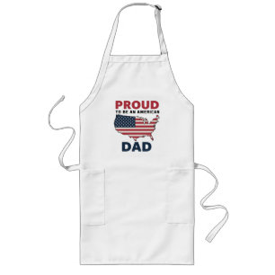 4th of July Patriotic Father's Day  Long Apron
