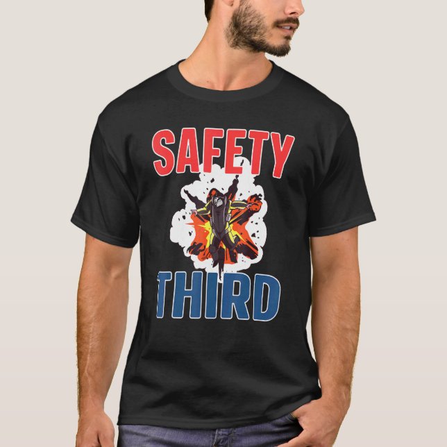 4th Of July Patriotic Fireworks Safety Third 6 T-Shirt (Front)