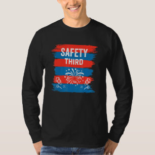 4th Of July Patriotic Fireworks Safety Third Indep T-Shirt