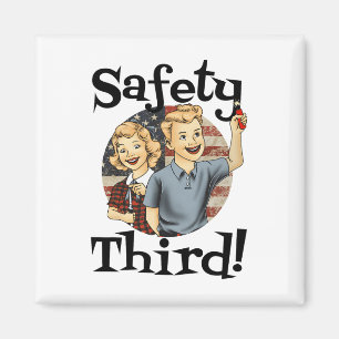 4th Of July Patriotic Fireworks Safety Third Vinta Magnet