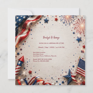 4th of July Patriotic Fireworks US Flag Celebratio