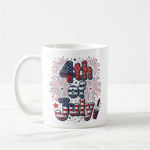 4th of July Patriotic Fireworks Vintage Shirt Desi Coffee Mug