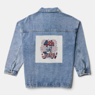 4th of July Patriotic Fireworks Vintage Shirt Desi Denim Jacket