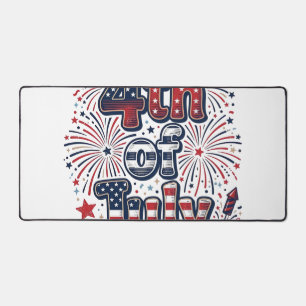4th of July Patriotic Fireworks Vintage Shirt Desi Desk Mat