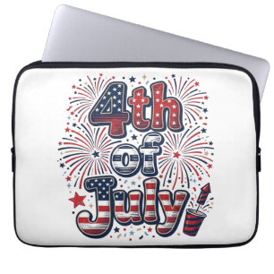 4th of July Patriotic Fireworks Vintage Shirt Desi Laptop Sleeve