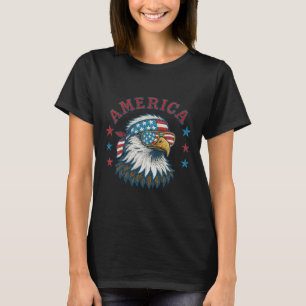 4th Of July Patriotic Freedom Faux Embroidery Amer T-Shirt