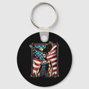 4th Of July Patriotic Funny Abraham Lincoln July 4 Key Ring