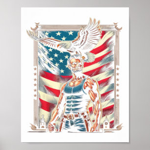 4th Of July Patriotic Funny Abraham Lincoln July 4 Poster