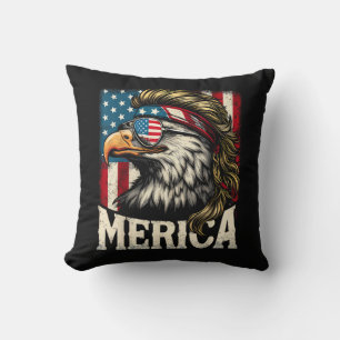 4th of July Patriotic Funny Eagle July 4th USA Mer Cushion
