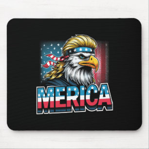 4th Of July Patriotic Funny Eagle July 4th Usa Mer Mouse Pad