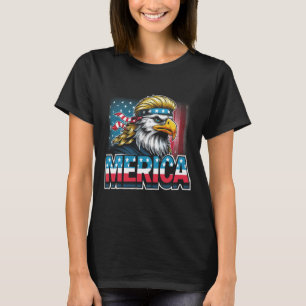 4th Of July Patriotic Funny Eagle July 4th Usa Mer T-Shirt