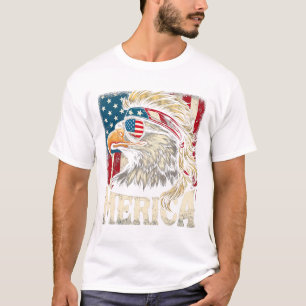 4th Of July Patriotic Funny Eagle July 4th Usa Mer T-Shirt