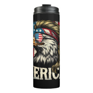 4th of July Patriotic Funny Eagle July 4th USA Mer Thermal Tumbler