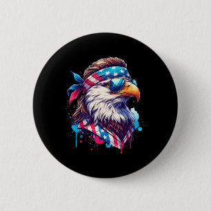 4th Of July Patriotic Funny Eagle July 4th Usa Mur 6 Cm Round Badge
