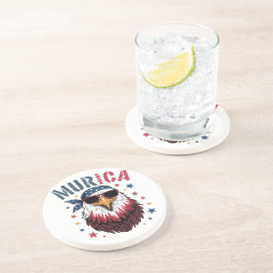 4th of July Patriotic Funny Eagle USA Coaster