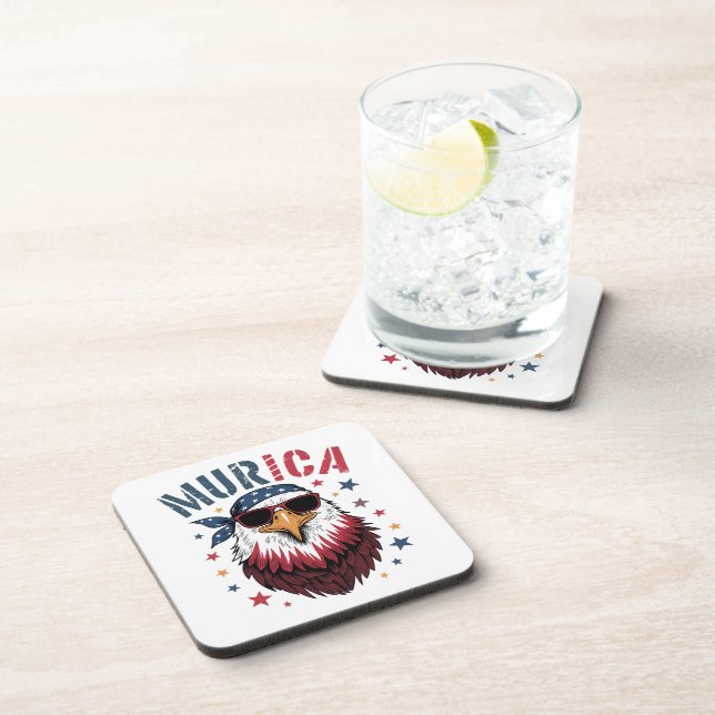 4th of July Patriotic Funny Eagle USA Coaster (Right Side)