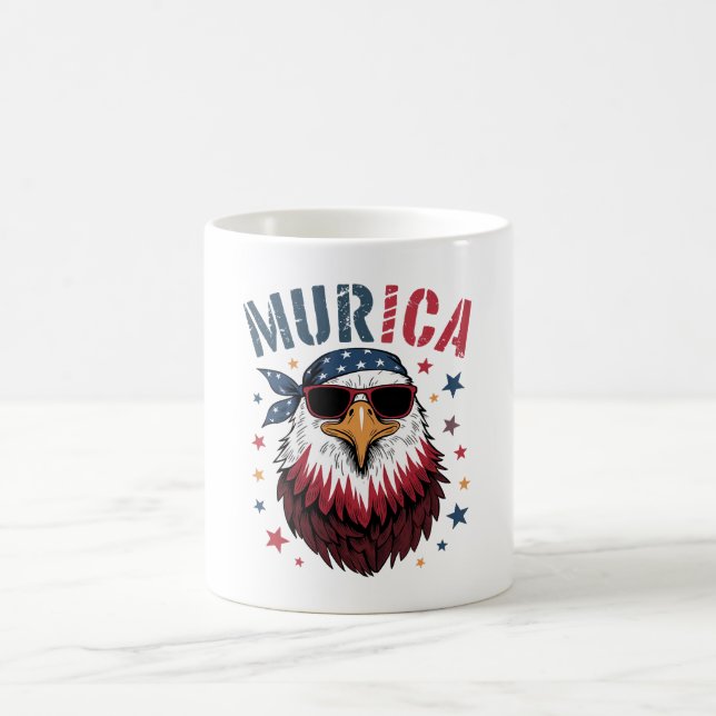 4th of July Patriotic Funny Eagle USA Coffee Mug (Center)
