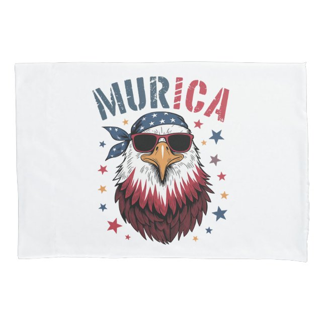4th of July Patriotic Funny Eagle USA Pillowcase (Front)