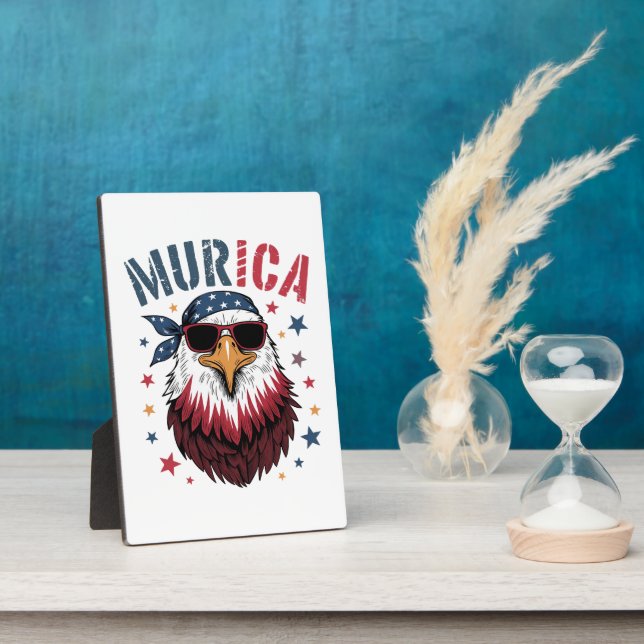 4th of July Patriotic Funny Eagle USA Plaque (Side)