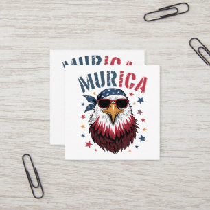 4th of July Patriotic Funny Eagle USA Square Business Card