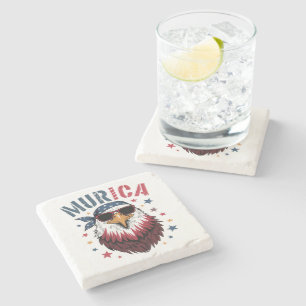 4th of July Patriotic Funny Eagle USA Stone Coaster