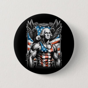 4th Of July Patriotic Funny George Washington July 6 Cm Round Badge