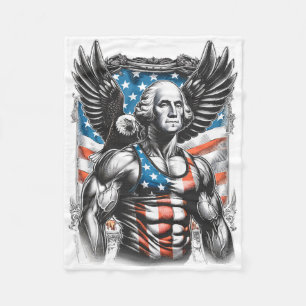 4th Of July Patriotic Funny George Washington July Fleece Blanket