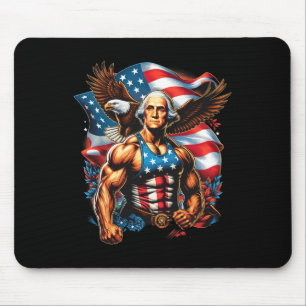 4th Of July Patriotic Funny George Washington July Mouse Pad