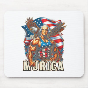 4th Of July Patriotic Funny George Washington July Mouse Pad