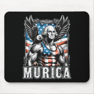 4th Of July Patriotic Funny George Washington July Mouse Pad