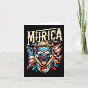 4th Of July Patriotic Funny German Shepherd July 4 Card