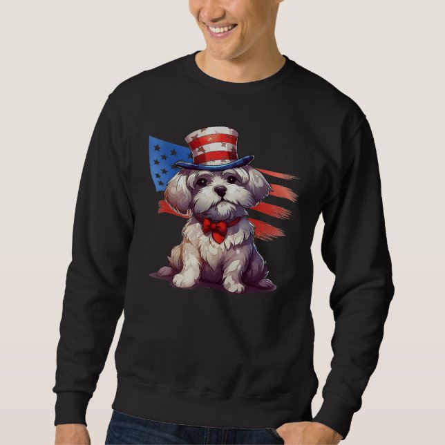 4th Of July Patriotic Glen Of Imaal Terrier Dog Sweatshirt (Front)