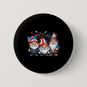 4th Of July Patriotic Gnomes American Flag Usa Gno 6 Cm Round Badge