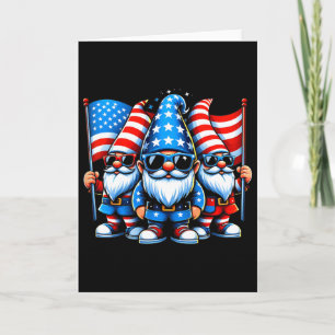 4th Of July Patriotic Gnomes Funny American Usa Card