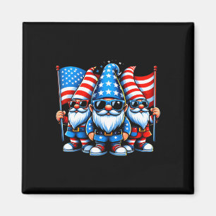 4th Of July Patriotic Gnomes Funny American Usa Magnet