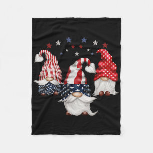 4th Of July Patriotic Gnomes Funny Cute American U Fleece Blanket