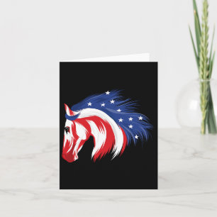 4th Of July Patriotic Horse American Flag Horsebac Card