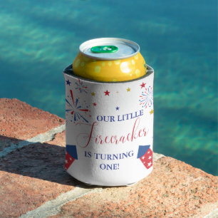 4th of July Patriotic independence birthday party Can Cooler