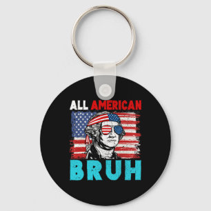 4th Of July Patriotic Kids All American Bruh Teen Key Ring