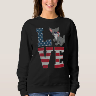 4th Of July Patriotic Love Alaskan Malamute Dog Us Sweatshirt