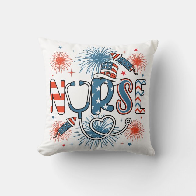 4th Of July Patriotic Nurse Cushion (Front)