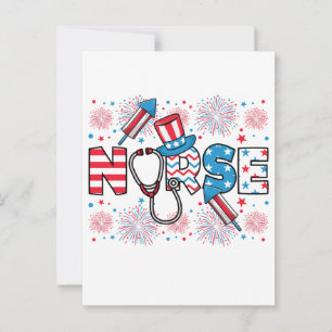 4th Of July Patriotic Nurse Postcard