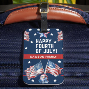 4th of July Patriotic Personalised Luggage Tag