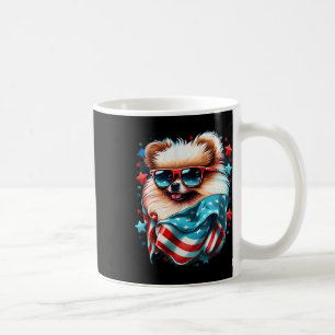4th Of July Patriotic Pomeranian Dog Us Flag Coffee Mug