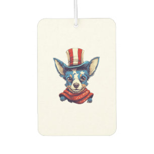 4th Of July Patriotic Rat Terrier Dog Car Air Freshener